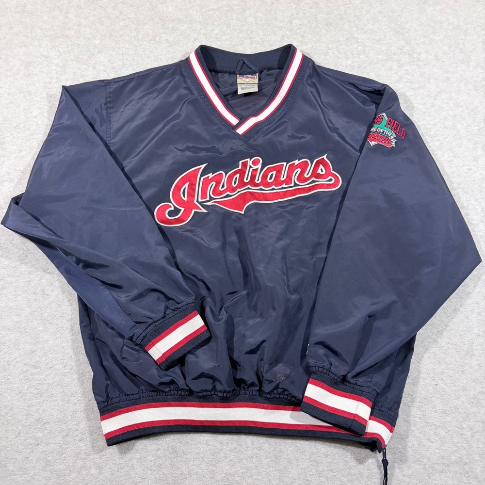 Puma Cleveland Indians Pullover Men M Navy Vintage 90s MLB Jacobs Field